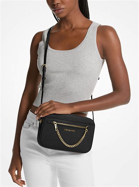 michael kors jet set xbody strap|jet set leather crossbody bag.